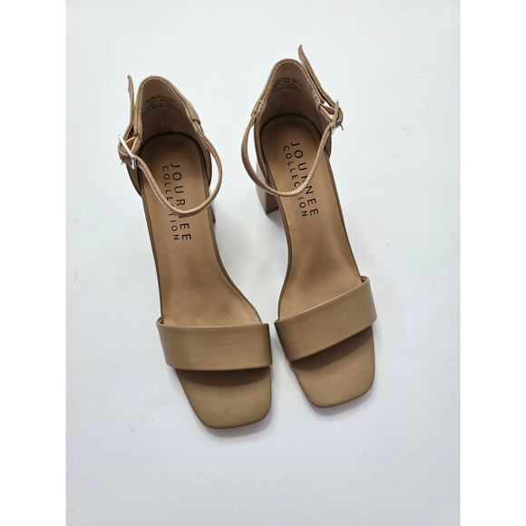 Journee Valenncia Sandals Heels Size 6 NW Mocha Color - Picture 2 of 9